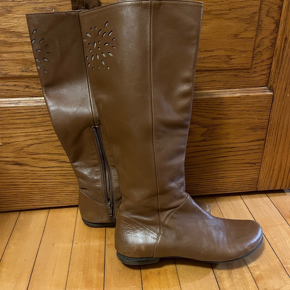 John Fluevog Brown Knee High Leather Boots